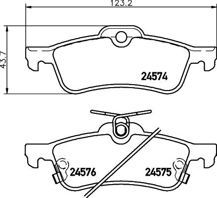 HELLA 8DB 355 013-461 - Тормозные колодки, дисковые, комплект unicars.by