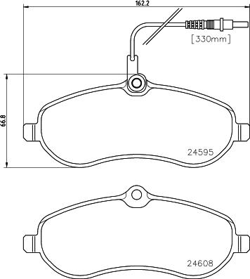 HELLA 8DB 355 013-411 - Тормозные колодки, дисковые, комплект unicars.by