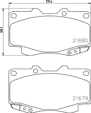 HELLA 8DB 355 013-481 - Тормозные колодки, дисковые, комплект unicars.by