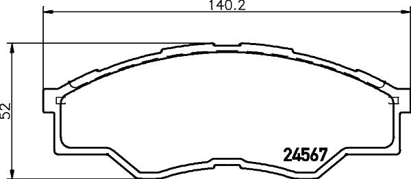 HELLA 8DB 355 013-471 - Тормозные колодки, дисковые, комплект unicars.by