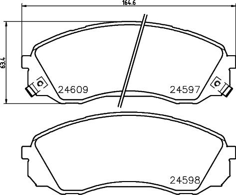 HELLA 8DB 355 013-541 - Тормозные колодки, дисковые, комплект unicars.by