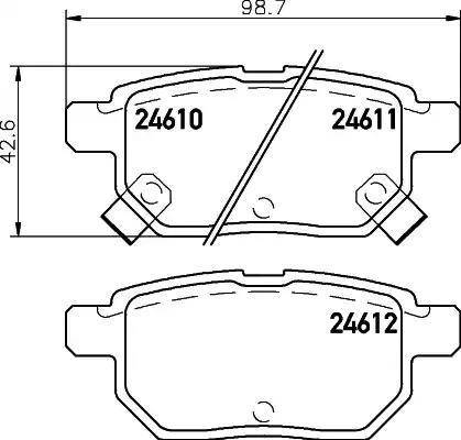 HELLA 8DB 355 013-581 - Тормозные колодки, дисковые, комплект unicars.by