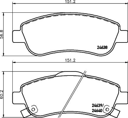 HELLA 8DB 355 013-611 - Тормозные колодки, дисковые, комплект unicars.by