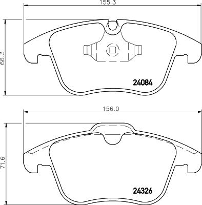 HELLA 8DB 355 013-621 - Тормозные колодки, дисковые, комплект unicars.by