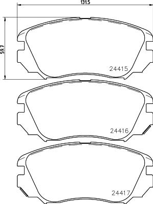 HELLA 8DB 355 013-051 - Тормозные колодки, дисковые, комплект unicars.by