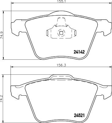 HELLA 8DB 355 013-001 - Тормозные колодки, дисковые, комплект unicars.by