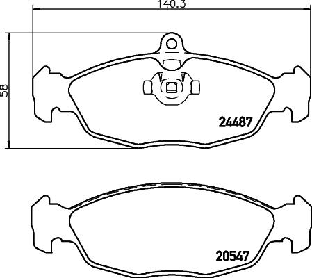 HELLA 8DB 355 013-031 - Тормозные колодки, дисковые, комплект unicars.by