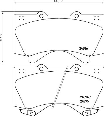 HELLA 8DB 355 024-421 - Тормозные колодки, дисковые, комплект unicars.by