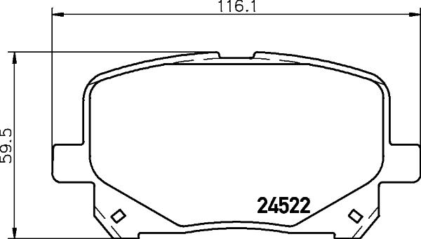 HELLA 8DB 355 013-161 - Тормозные колодки, дисковые, комплект unicars.by