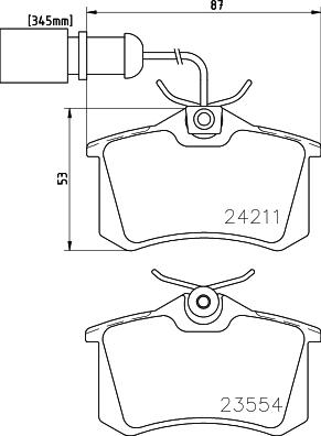 HELLA 8DB 355 013-131 - Тормозные колодки, дисковые, комплект unicars.by