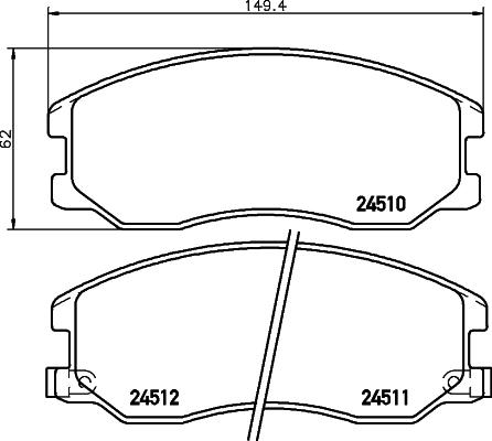 HELLA 8DB 355 013-121 - Тормозные колодки, дисковые, комплект unicars.by