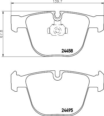 HELLA 8DB 355 013-171 - Тормозные колодки, дисковые, комплект unicars.by