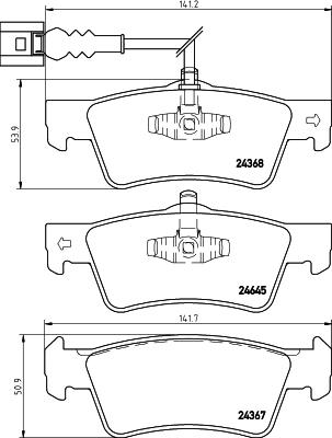 HELLA 8DB 355 013-841 - Тормозные колодки, дисковые, комплект unicars.by