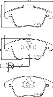 HELLA 8DB 355 013-861 - Тормозные колодки, дисковые, комплект unicars.by