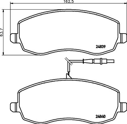 HELLA 8DB 355 013-871 - Тормозные колодки, дисковые, комплект unicars.by