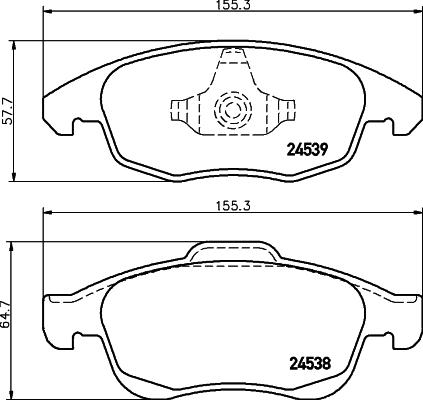 HELLA 8DB 355 013-341 - Тормозные колодки, дисковые, комплект unicars.by