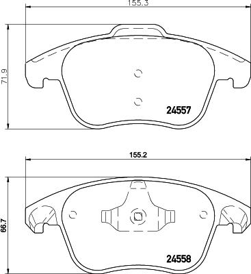 HELLA 8DB 355 013-351 - Тормозные колодки, дисковые, комплект unicars.by