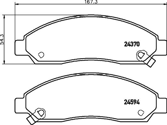 HELLA 8DB 355 013-291 - Тормозные колодки, дисковые, комплект unicars.by