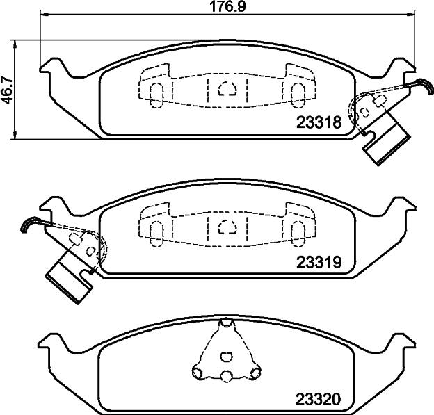 HELLA 8DB 355 013-281 - Тормозные колодки, дисковые, комплект unicars.by