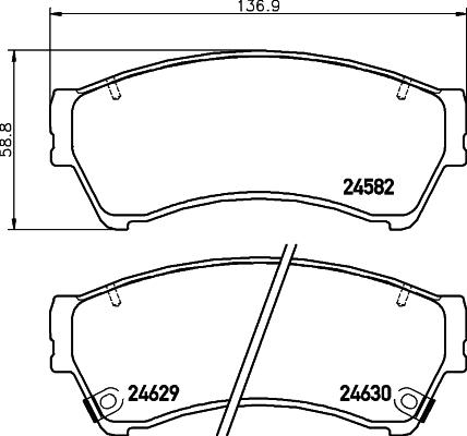 HELLA 8DB 355 013-761 - Тормозные колодки, дисковые, комплект unicars.by