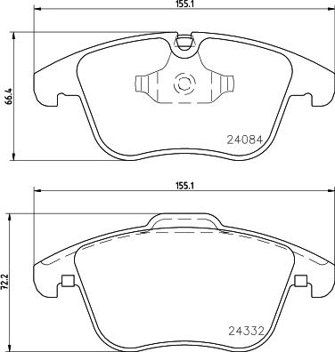 HELLA 8DB 355 013-731 - Тормозные колодки, дисковые, комплект unicars.by