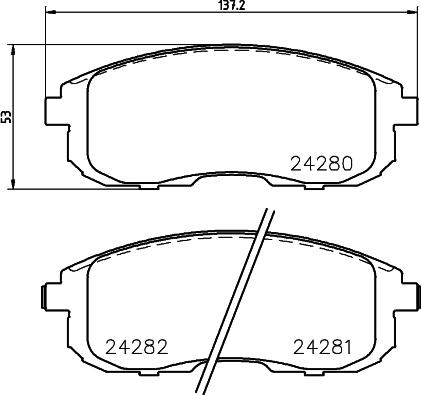 HELLA 8DB 355 012-901 - Тормозные колодки, дисковые, комплект unicars.by