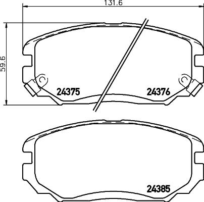 HELLA 8DB 355 012-461 - Тормозные колодки, дисковые, комплект unicars.by