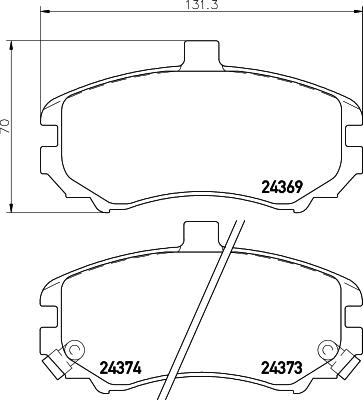 HELLA 8DB 355 012-471 - Тормозные колодки, дисковые, комплект unicars.by