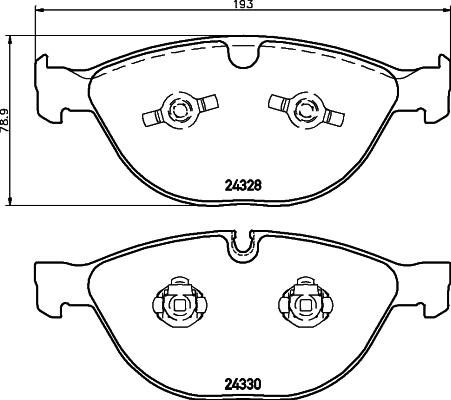 HELLA 8DB 355 012-521 - Тормозные колодки, дисковые, комплект unicars.by