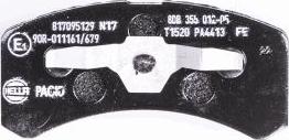 HELLA 8DB 355 012-051 - Тормозные колодки, дисковые, комплект unicars.by