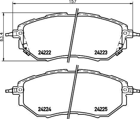 HELLA 8DB 355 012-031 - Тормозные колодки, дисковые, комплект unicars.by