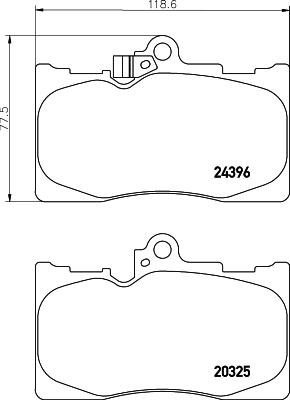 HELLA 8DB 355 036-881 - Тормозные колодки, дисковые, комплект unicars.by