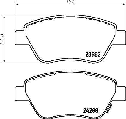 HELLA 8DB 355 032-541 - Тормозные колодки, дисковые, комплект unicars.by