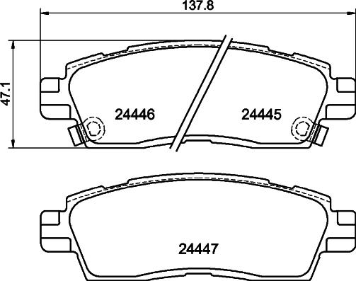 HELLA 8DB 355 012-821 - Тормозные колодки, дисковые, комплект unicars.by