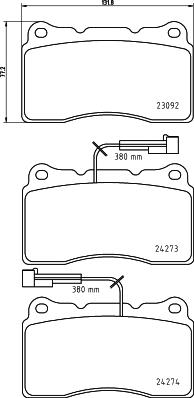 HELLA 8DB 355 012-291 - Тормозные колодки, дисковые, комплект unicars.by