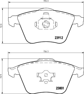 HELLA 8DB 355 012-281 - Тормозные колодки, дисковые, комплект unicars.by