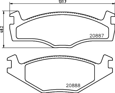 HELLA 8DB 355 017-521 - Тормозные колодки, дисковые, комплект unicars.by