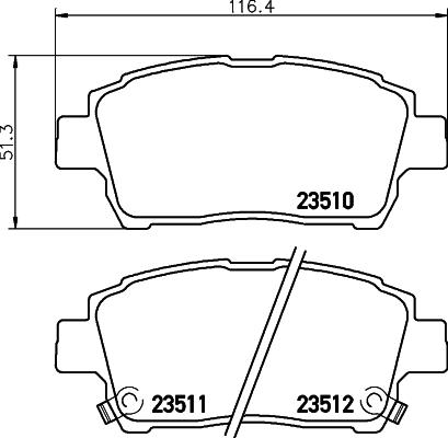 HELLA 8DB 355 027-591 - Тормозные колодки, дисковые, комплект unicars.by