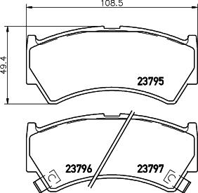 HELLA 8DB 355 017-031 - Тормозные колодки, дисковые, комплект unicars.by