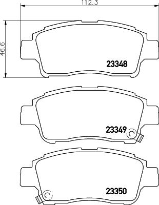 HELLA 8DB 355 017-071 - Тормозные колодки, дисковые, комплект unicars.by