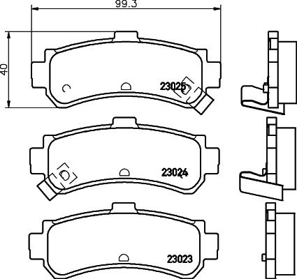 HELLA 8DB 355 017-191 - Тормозные колодки, дисковые, комплект unicars.by