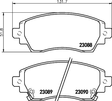 HELLA 8DB 355 017-101 - Тормозные колодки, дисковые, комплект unicars.by