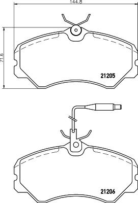 HELLA 8DB 355 017-841 - Тормозные колодки, дисковые, комплект unicars.by