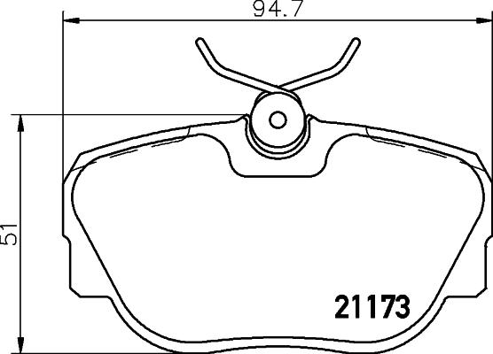 HELLA 8DB 355 017-811 - Тормозные колодки, дисковые, комплект unicars.by