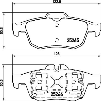 HELLA 8DB 355 017-341 - Тормозные колодки, дисковые, комплект unicars.by