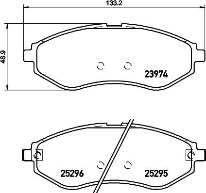 HELLA 8DB 355 017-351 - Тормозные колодки, дисковые, комплект unicars.by