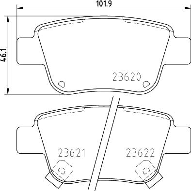 HELLA 8DB 355 017-331 - Тормозные колодки, дисковые, комплект unicars.by