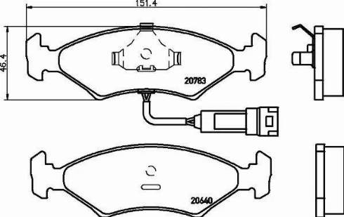 HELLA 8DB 355 017-371 - Тормозные колодки, дисковые, комплект unicars.by