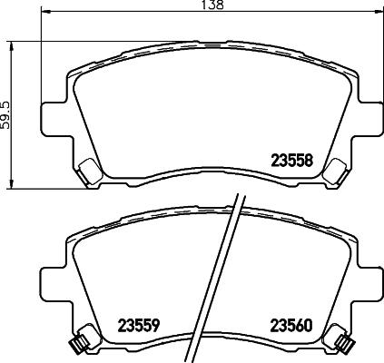 HELLA 8DB 355 017-291 - Тормозные колодки, дисковые, комплект unicars.by