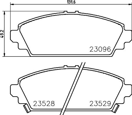 HELLA 8DB 355 017-261 - Тормозные колодки, дисковые, комплект unicars.by